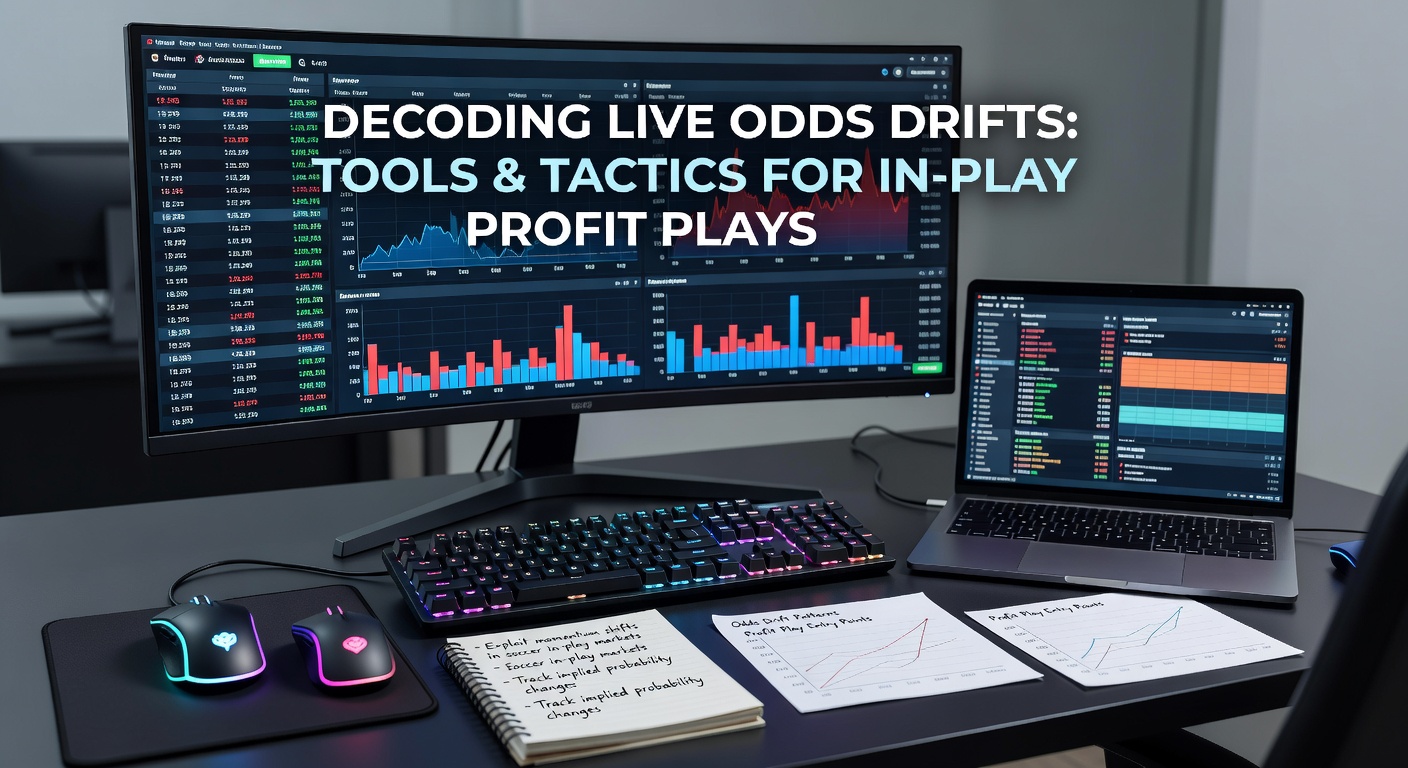 Screenshot of a betting dashboard displaying real-time odds drifts with arrows indicating upward and downward movements during an in-play tennis match