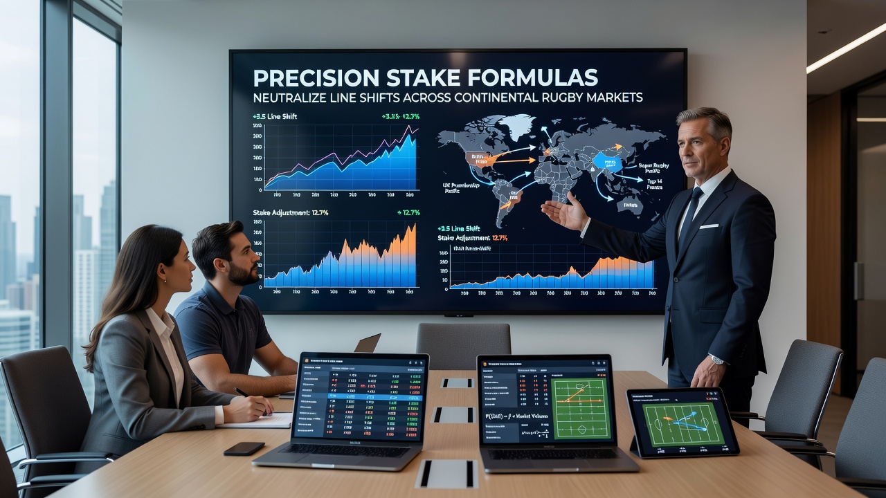 Stake formula dashboard displaying real-time adjustments for rugby line shifts